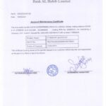 Account Maintaince Certicficate - Bank Al Habib